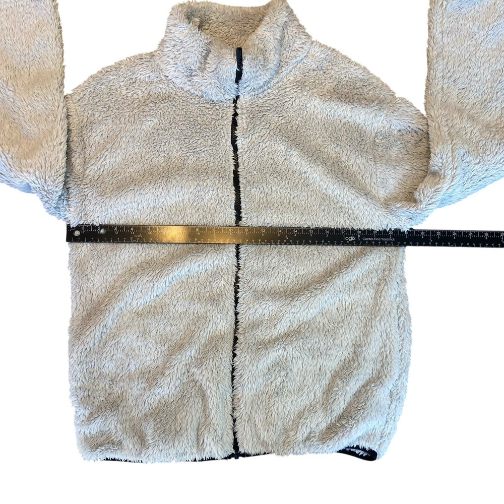 Victoria's Secret PINK Sherpa Zip Up Jacket Gray With Black Trim Women's Medium - Picture 5 of 8